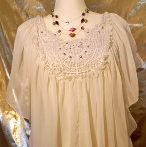 🌵STYLE & CO Petite Sheer Batwing Blouse